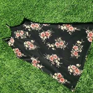 Black floral slip dress
